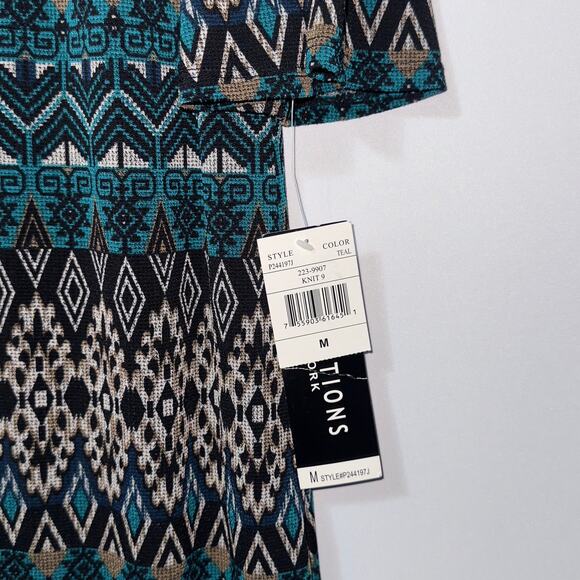Perceptions Argyle print Sheath Quarter-sleeved dress women’s size medium - Picture 5 of 6